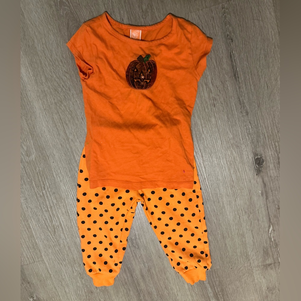 Orange Pumpkin Kids Matching Set